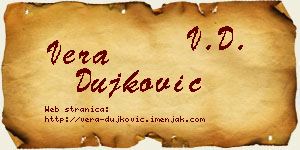 Vera Dujković vizit kartica